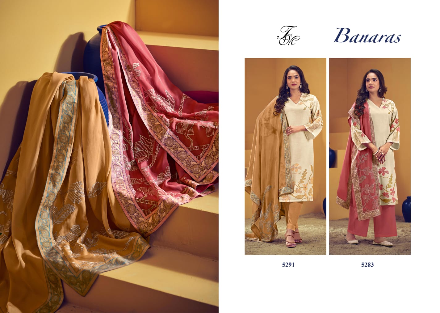 Banaras By T And M Linen Digital Printed Heavy Designer Salwar Kameez Wholesale Price In Surat